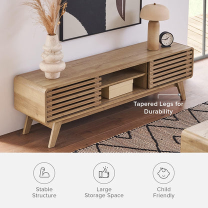 mopio Ensley TV Stand, Mid Century Modern for 55/60/65 inch TV, Farmhouse TV Stand, Entertainment