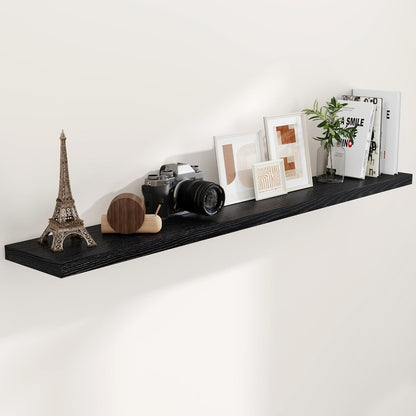 72 Inch Floating Shelves Black, 72 x 9 Rustic Wooden Fireplace Mantel, 9 Inch Floating Shelf for