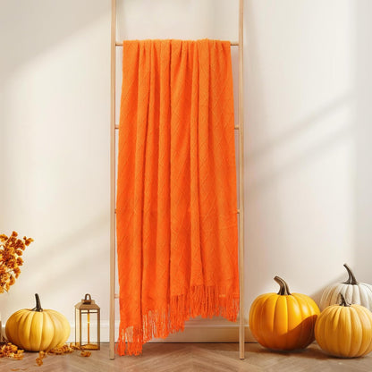 inhand Fall Throw Blanket Burnt Orange Halloween Decor for Couch, Soft Living Room Home Decor