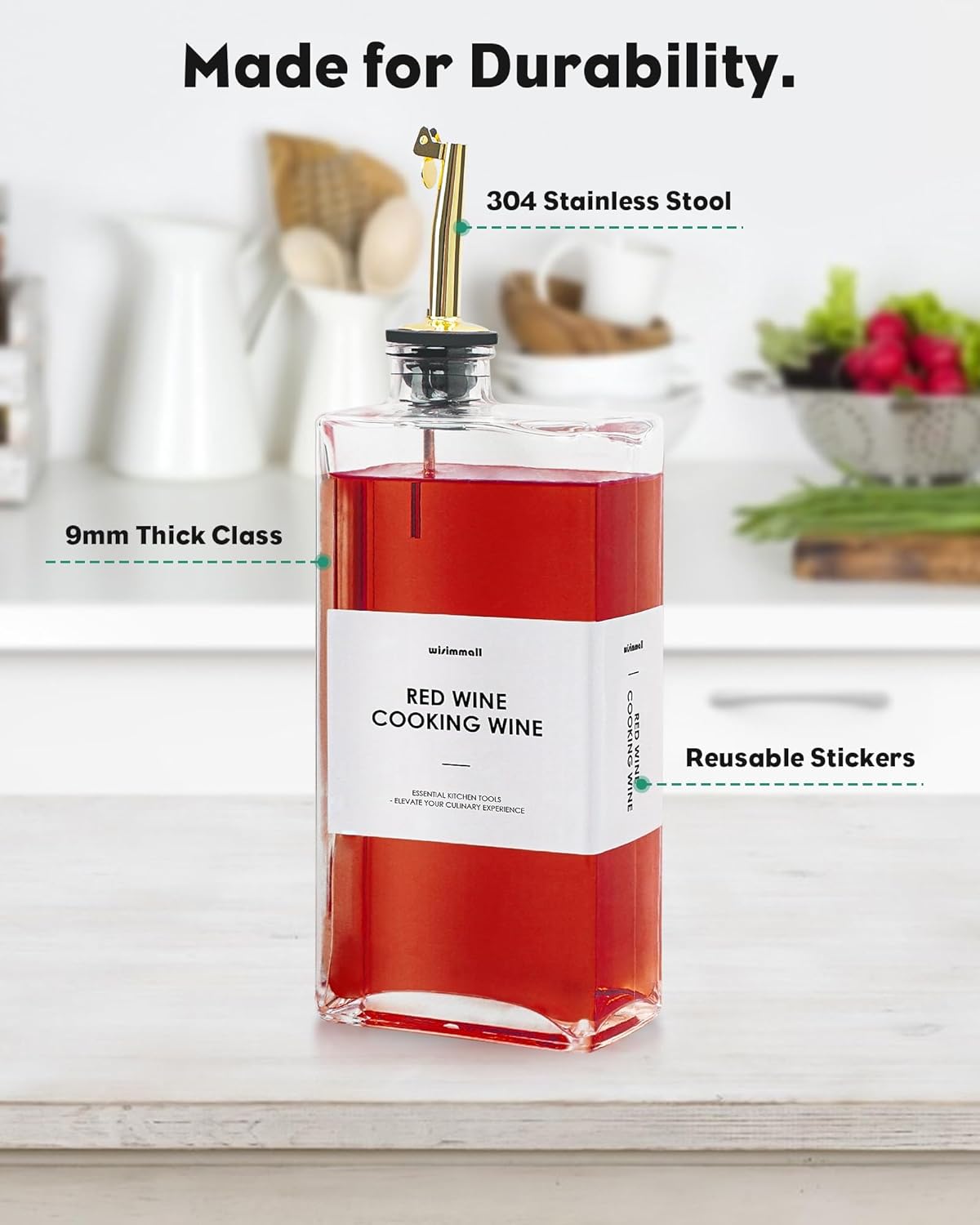 Olive Oil Dispenser For Kitchen, Glass Oil Bottle 500ML Oil And Vinegar Dispenser Set Of 2, Cooking