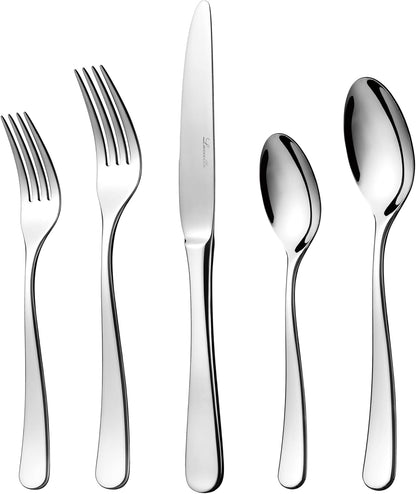 Luciella Tropea Flatware Set for 12, 65-Piece Premium 18/10 Stainless Steel Silverware Set with