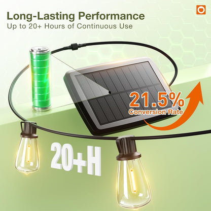 addlon 33(27+6) FT Solar String Lights Waterproof,Patio Light Solar Powered with Remote& USB Port