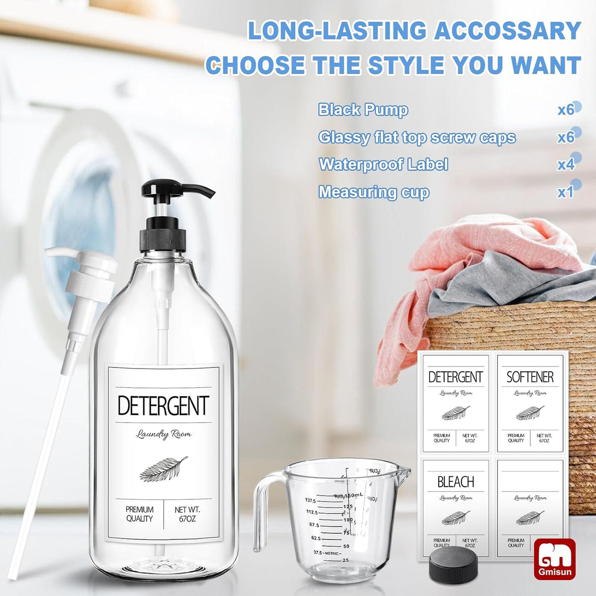GMISUN Laundry Detergent Soap Dispenser, Liquid Laundry Detergent Dispenser, Container for