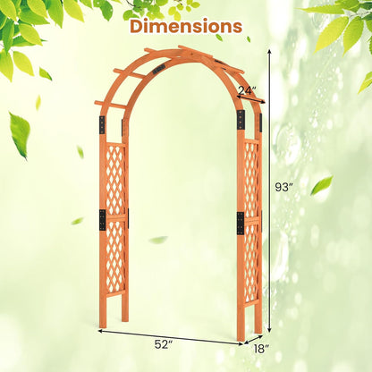 Giantex 7.7FT Wooden Garden Arbor Trellis, Outdoor Pergola Arch with Climbing Plant Support, Wood