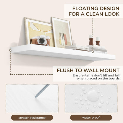 RICHFOCUS 48Inch Floating Shelves for Wall 2 Pack Shelves for Bedroom|Kitchen|Bathroom Wall Mounted