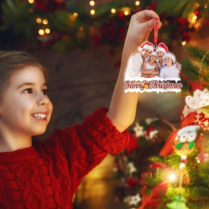 Amlion Personalized Your Photo Ornament,Custom Photo Ornament with Text Customized Acrylic Family