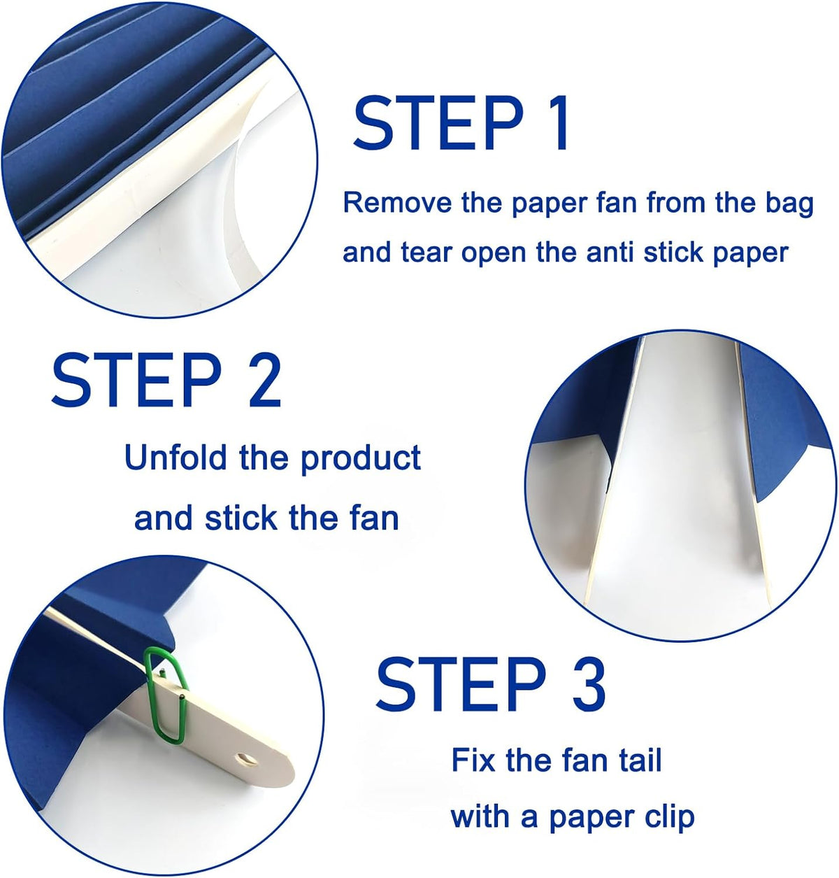 Blue Birthday Decorations,DIY Blue Paper Fans Hanging Decoration ,Party Decorations for Adults 8in