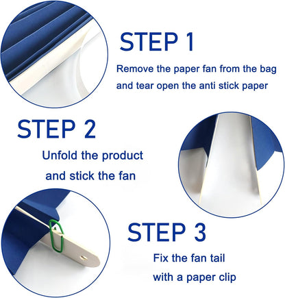 Blue Birthday Decorations,DIY Blue Paper Fans Hanging Decoration ,Party Decorations for Adults 8in