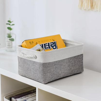 TheWarmHome Storage Bins for Shelves - 13.8L×9.8W×6.7H inch 3 Pack Medium Collapsible Storage