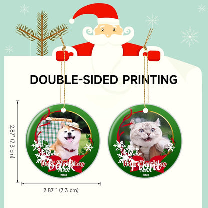 Personalized Christmas Ornament 2025 Custom Pet Memorial Gifts Photo Ornament Dog Cat First