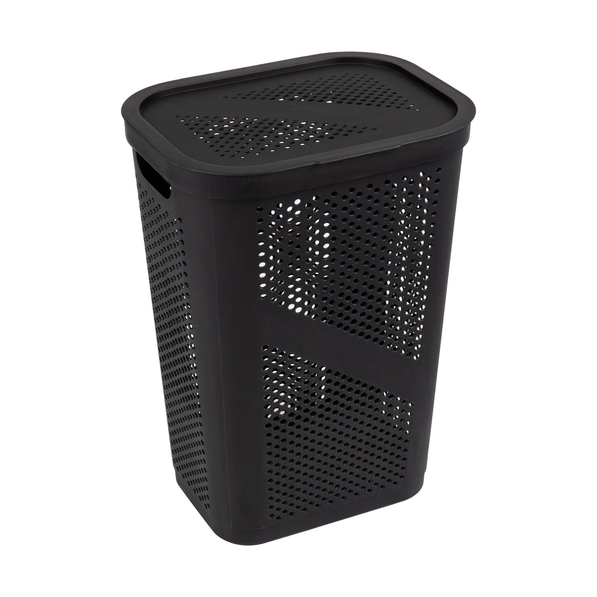 Mind Reader Slim Laundry Hamper with Lid, 60L Ventilated Clothes Baskets, Tapered Design for
