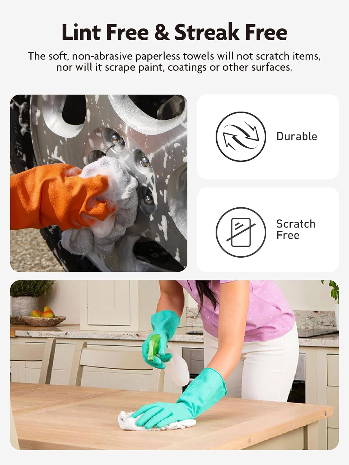 Fantasticlean Microfiber Cleaning Cloth Roll -40 Pack, Tear Away Microfiber Towels, 12" x 12"