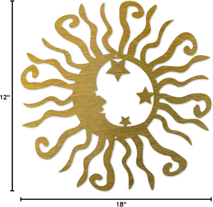 Riverside Designs Wacky Solar Moon Metal Wall Art Steel Outdoor Decor | Heavy-Duty and Waterproof |