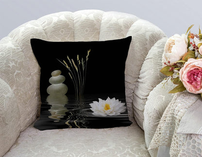 TSSOHU Decorative Throw Pillow Cover Asian Zen Stone, Pillow Covers 18"x 18" Meditation Japanese