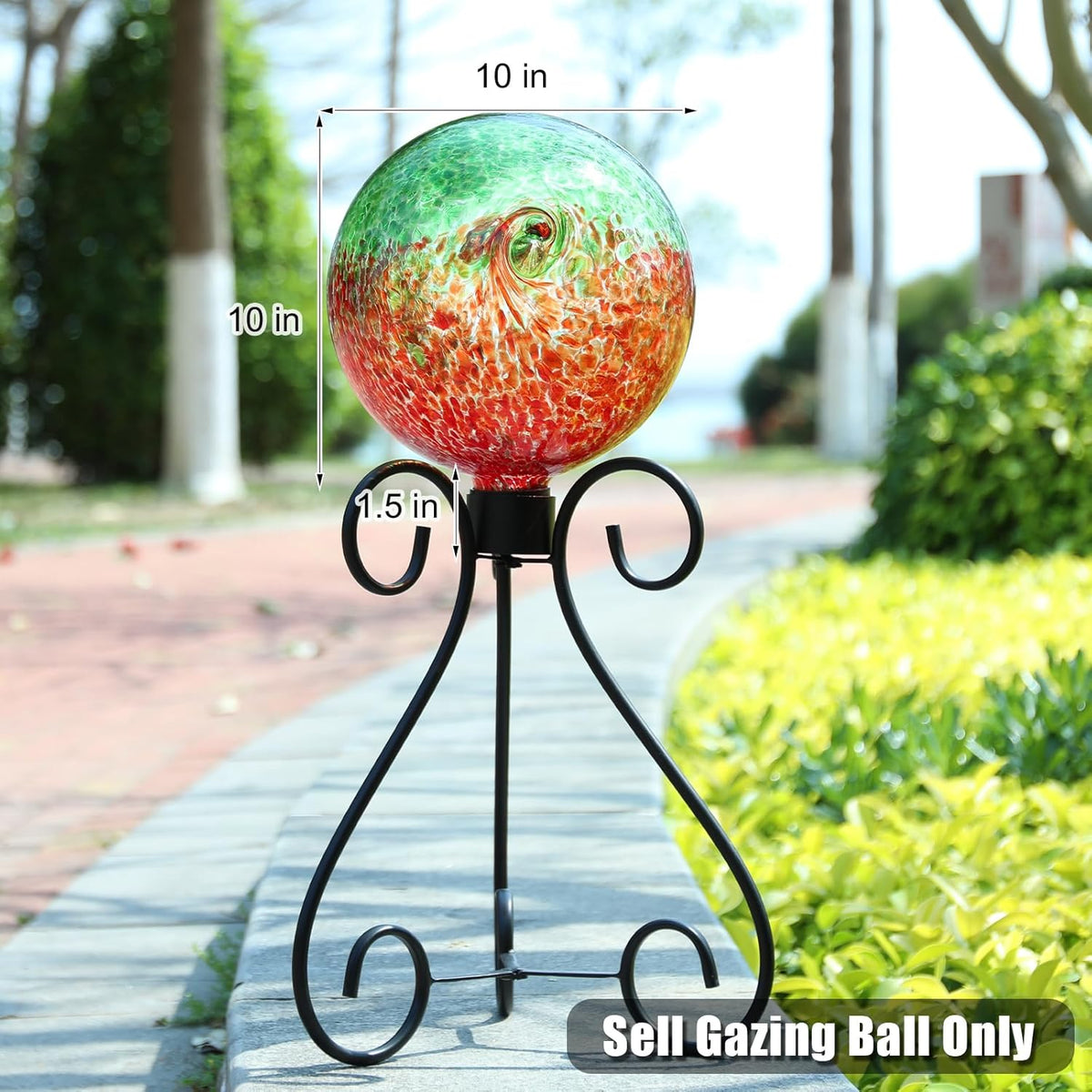 VCUTEKA Gazing Ball, Glass Gazing Balls Sphere for Garden Lawn Outdoor Ornament Yard Decorative