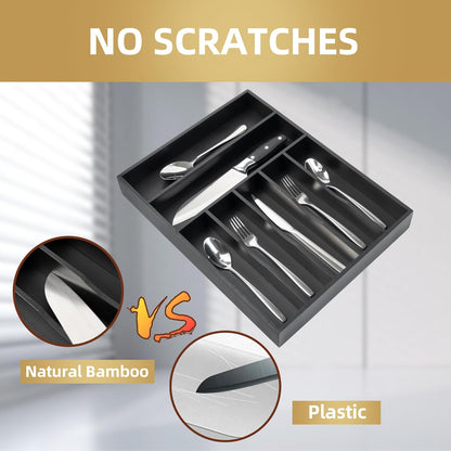 Silverware Organizer Kitchen Drawer Organizer Utensil Organizer Bamboo Silverware Holder Cutlery
