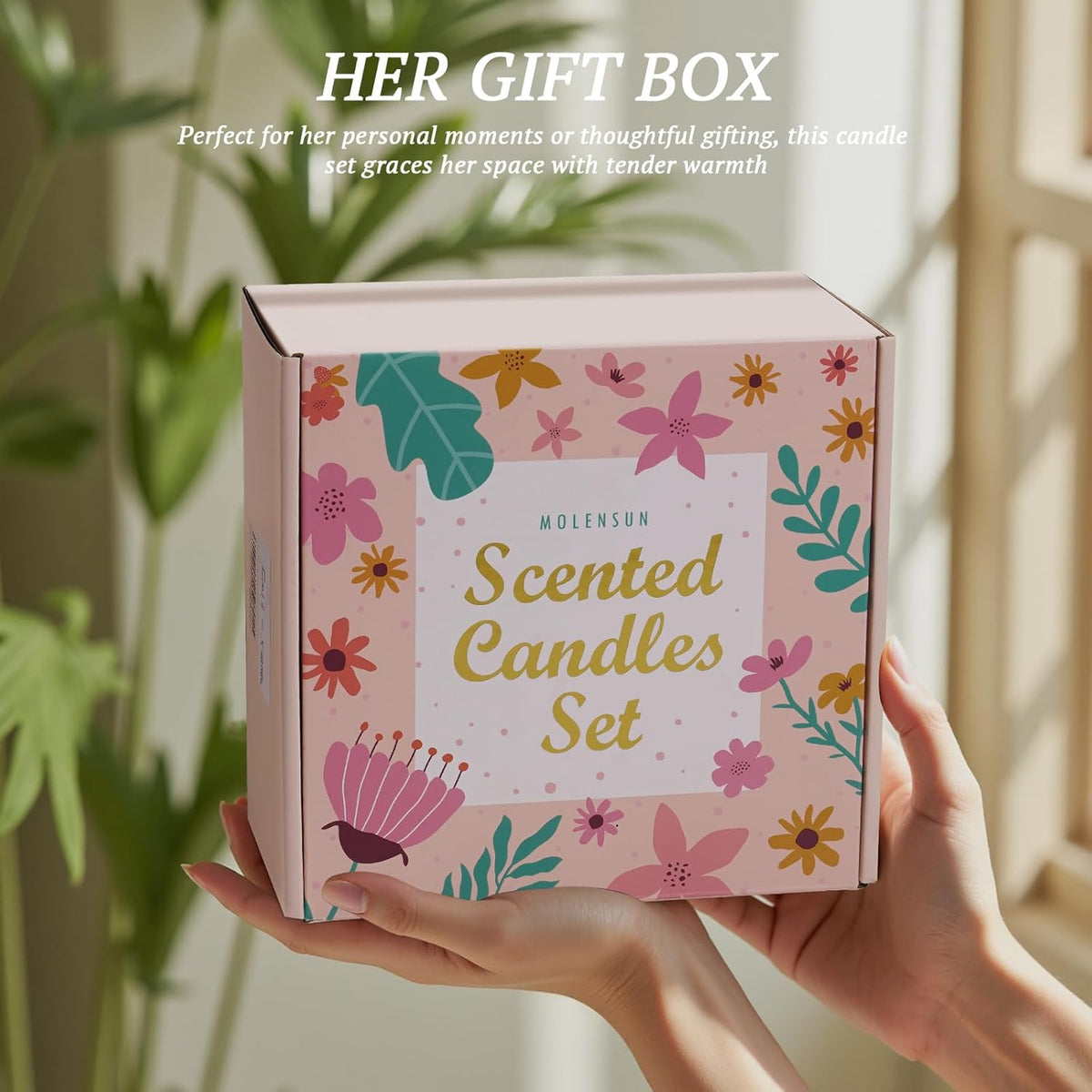 4 Pack Candles for Home Scented, Mother's Day Gifts, 28 oz Long Lasting Candles, Soy Candle Set