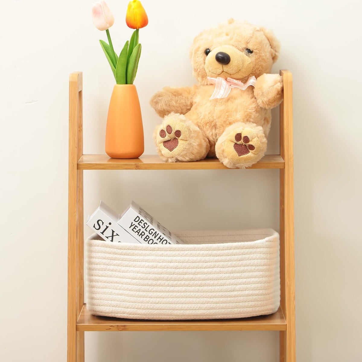Small Storage Baskets for Organizing | Closet Organizer Bins | Shelf Toy Basket | Woven Rope