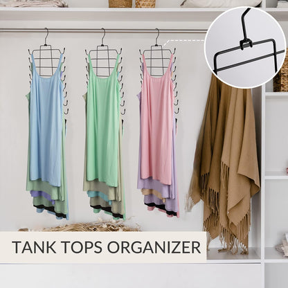 ZEDODIER Tank Top Hanger, 2 Pack Space Saving Bra Hangers, Non-Slip Hanging Sport Bras Holder