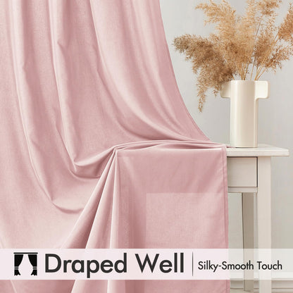MIULEE Baby Pink Privacy Sheer Curtains That Let Light in 84 Inches Long Non-See-Through Semi Sheer