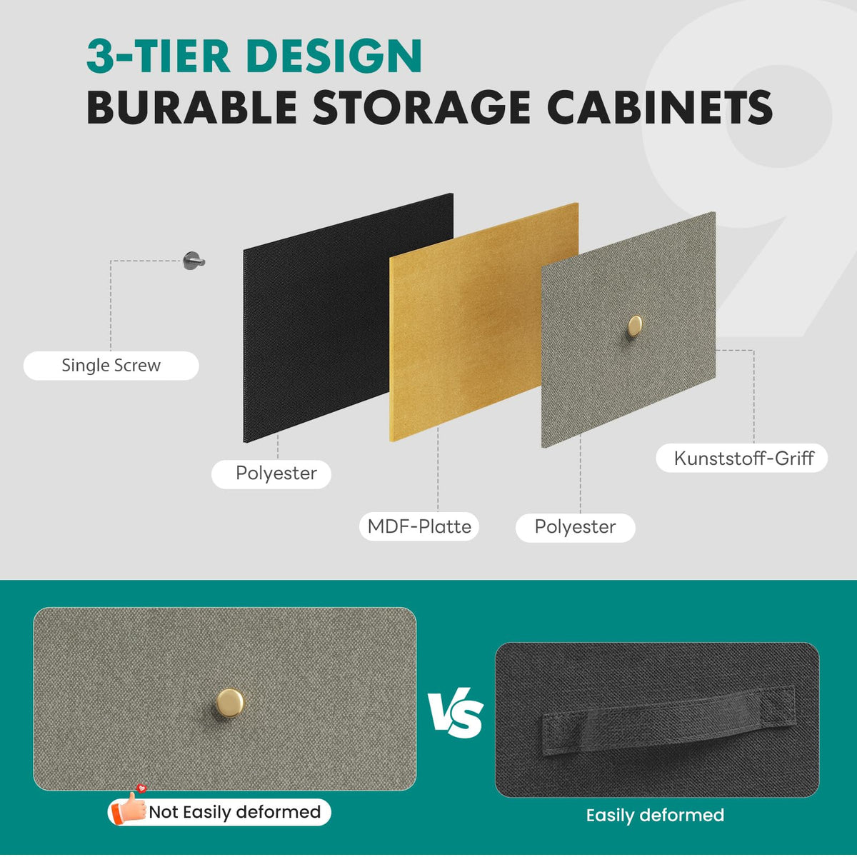 DUMOS 9 Drawer Dresser for Bedroom, Storage Organizer Chest of Drawers