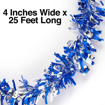 Anderson's Blue & Silver Metallic Tinsel Twist for Trailer Or Golf Cart, 4 inches Wide x 25 ft