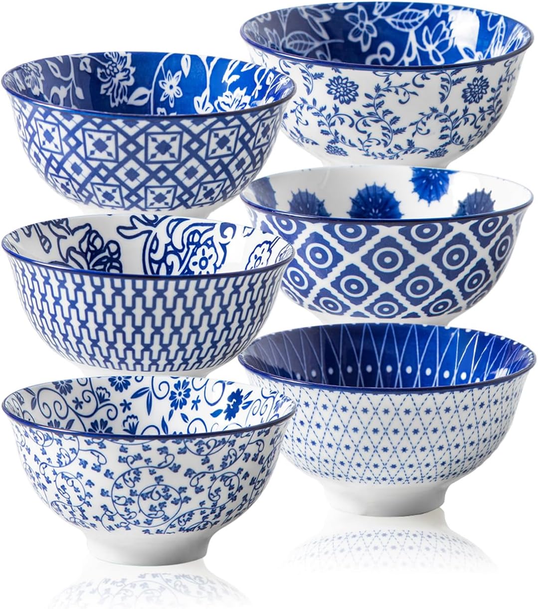 Ceramic Dessert Bowls Set - 12 Oz Small Cereal Bowls 4.75 Inch Ice Cream Bowl for Fruit, Snack