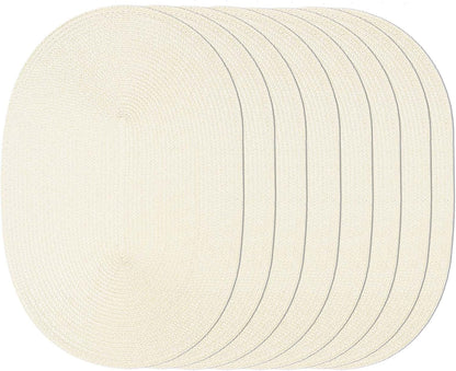 AHHFSMEI Placemats Set of 8 for Dining Table Washable Woven Vinyl Non-Slip 18x12 inches Placemat