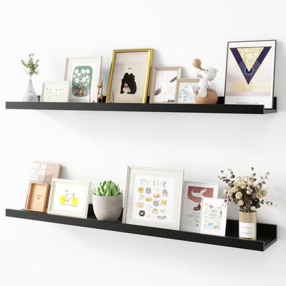 Picture Ledge Shelf, Wood Floating Shelves Set of 2, 36 inch Picture Ledge Shelves, Photo Ledge