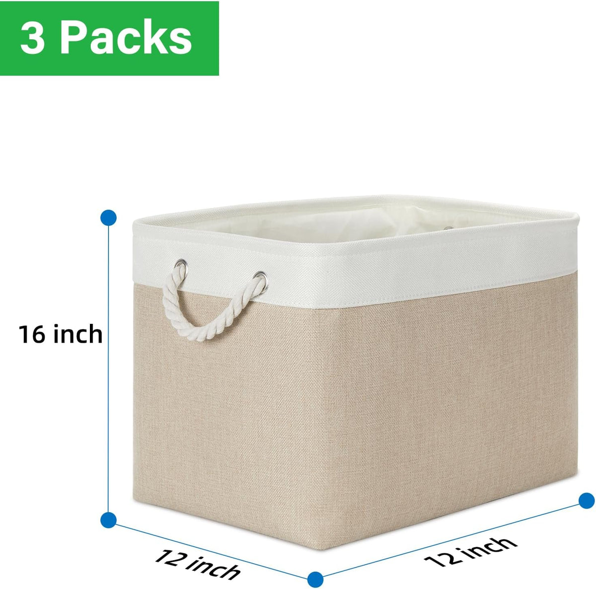 Bidtakay Large Storage Baskets for Organizing Fabric Closet Organizers Storage Bins with Handles