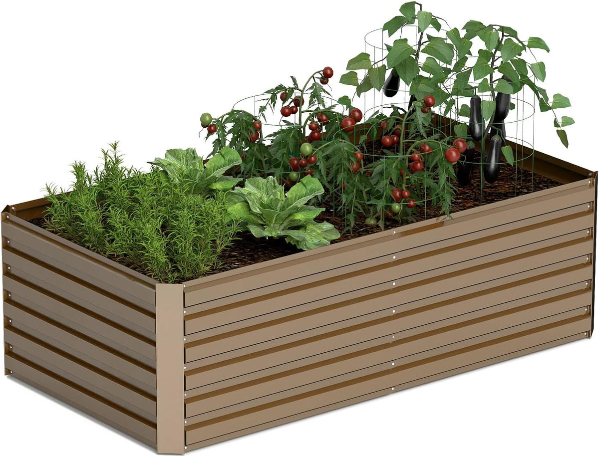 8x4x2 ft Raised Garden Bed, Large Metal Planter Raised Beds, Planters for Outdoor Plants for