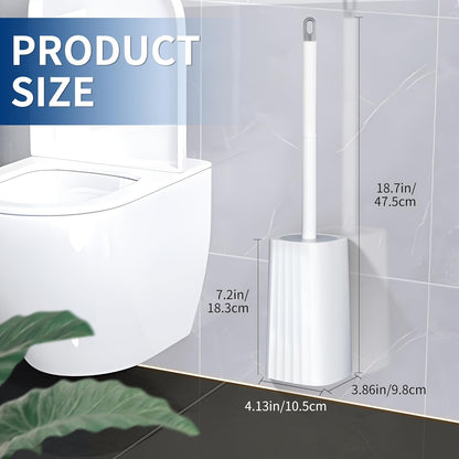 Toilet Brush & Holder Set, Lightweight Plastic Handle, Space Saving for Storage, Deep Cleaning