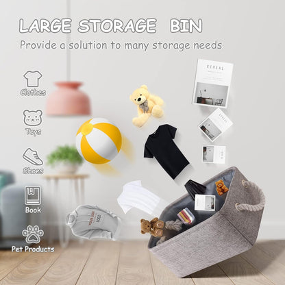 TheWarmHome Storage Bins - 3PCS Fabric Storage Baskets for Organizing Shelves | Large Basket Closet