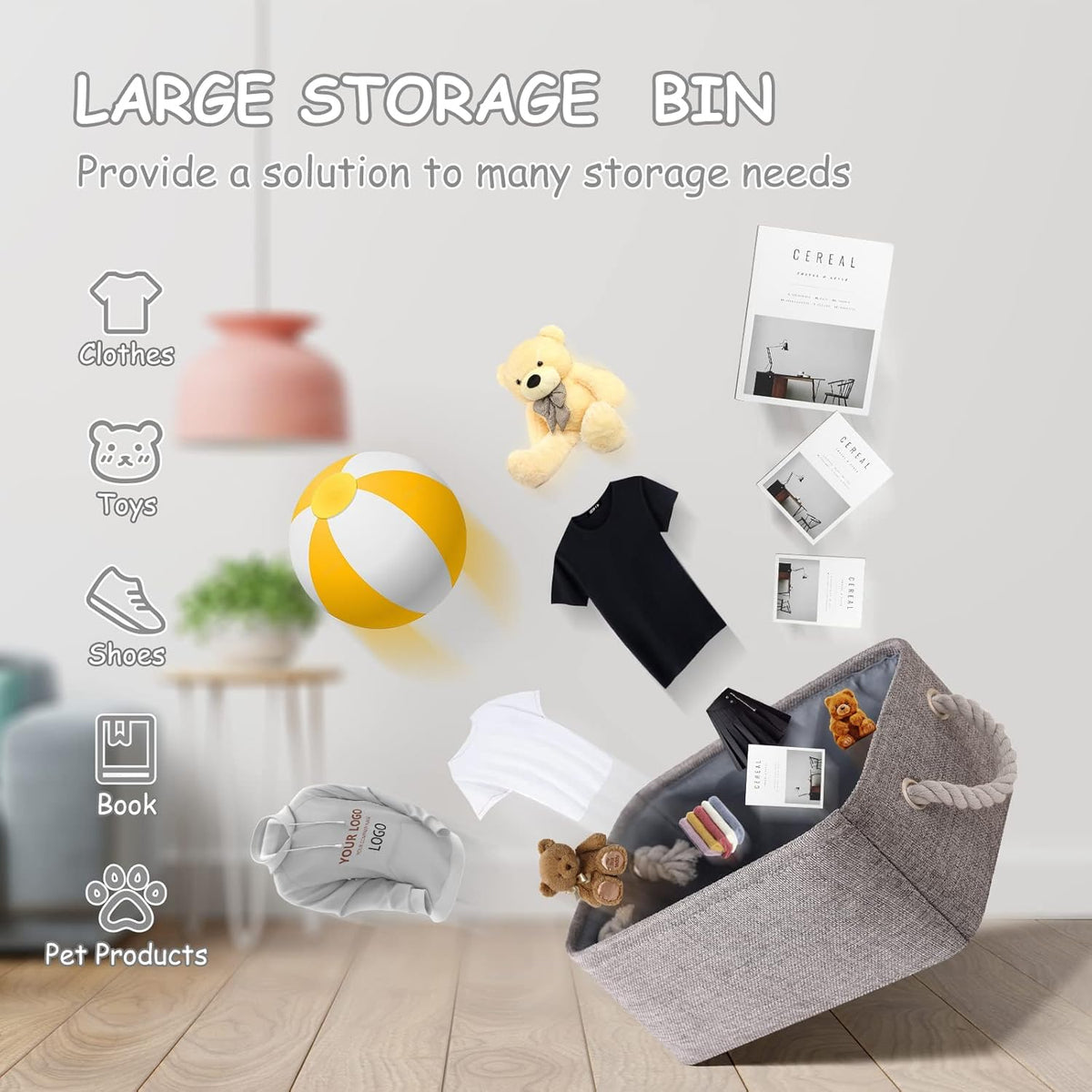 TheWarmHome Large Storage Bins- Storage Baskets for Organizing Shelves, Basket Organizer for Closet