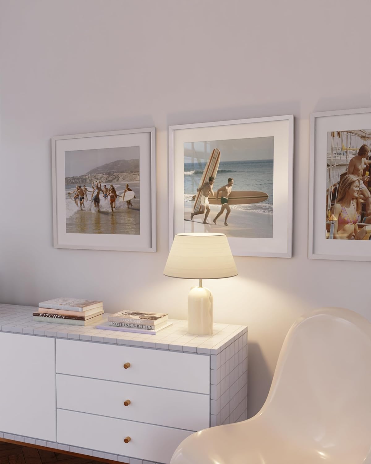 HAUS AND HUES 20x20 White Metal Picture Frames Matted to 16x16 - Features Premium Aluminum &