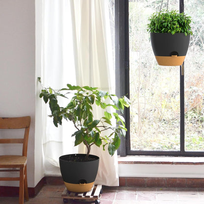 ZMTECH 12 Inch Hanging Planters for Indoor Outdoor Plants, 1 Pack Self Watering Hanging Plant Pots