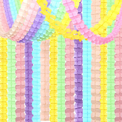 Pastel Rainbow Party-Decorations Streamers Garland - 12pcs 4-Leaf Clover Paper Streamer Baby Shower