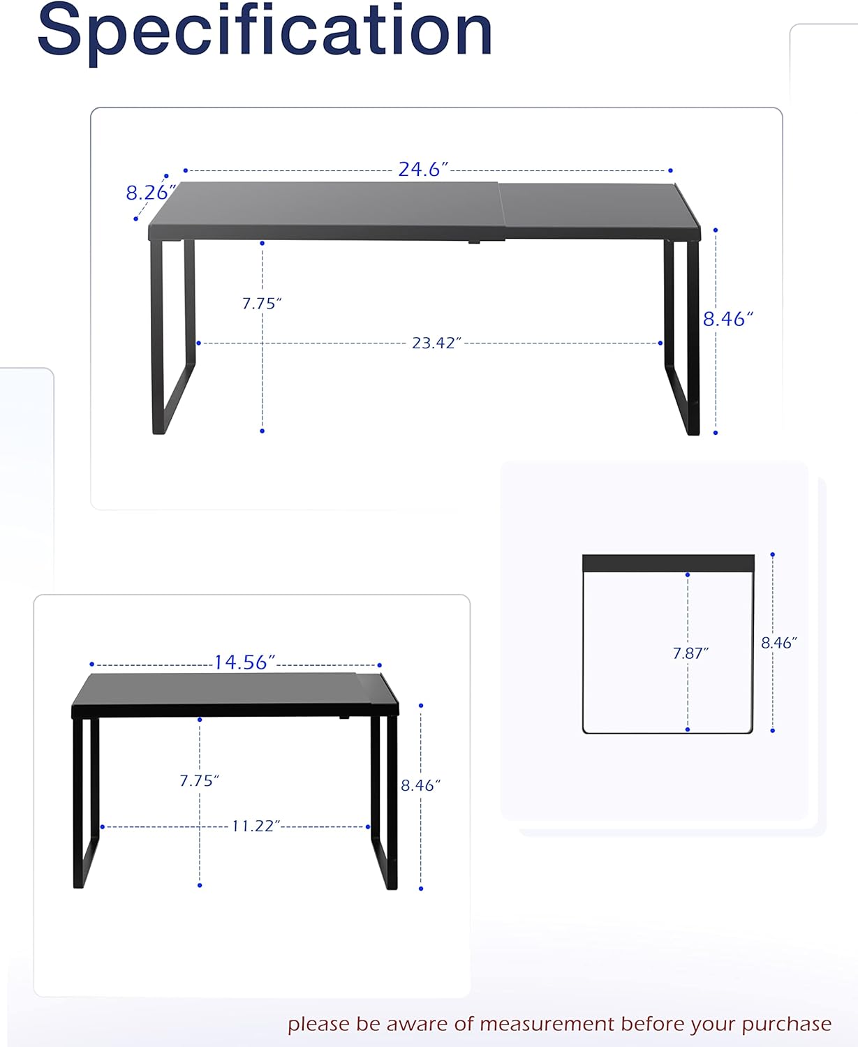 Nxconsu Cabinet Shelf Expandable Organizer Riser Rack for Kitchen Pantry Cupboard Under Sink