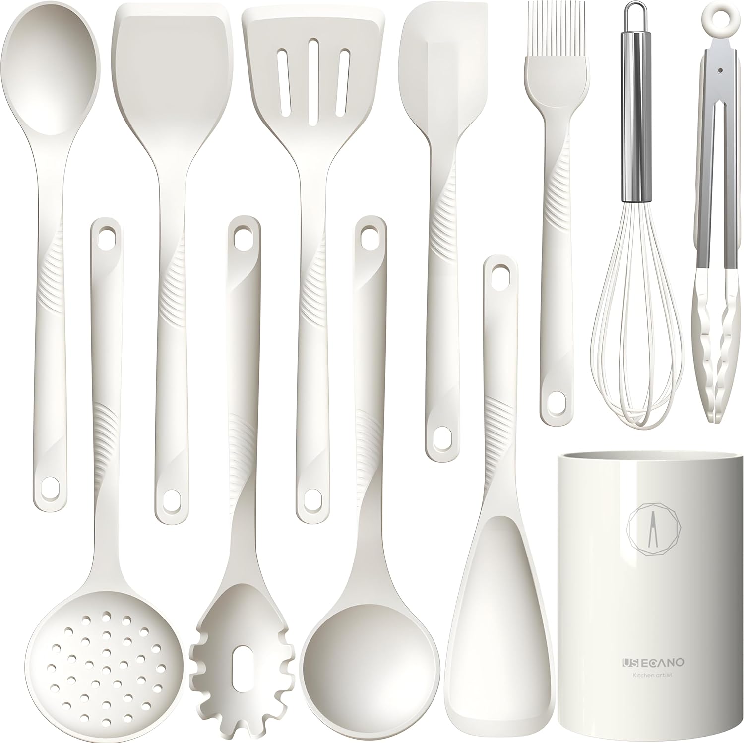 Silicone Cooking Utensils Set - 600°F Heat Resistant, Nonstick Kitchen Utensil Set with Spatulas