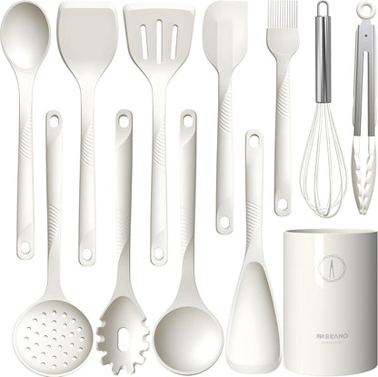 Silicone Cooking Utensils Set - 600°F Heat Resistant, Nonstick Kitchen Utensil Set with Spatulas