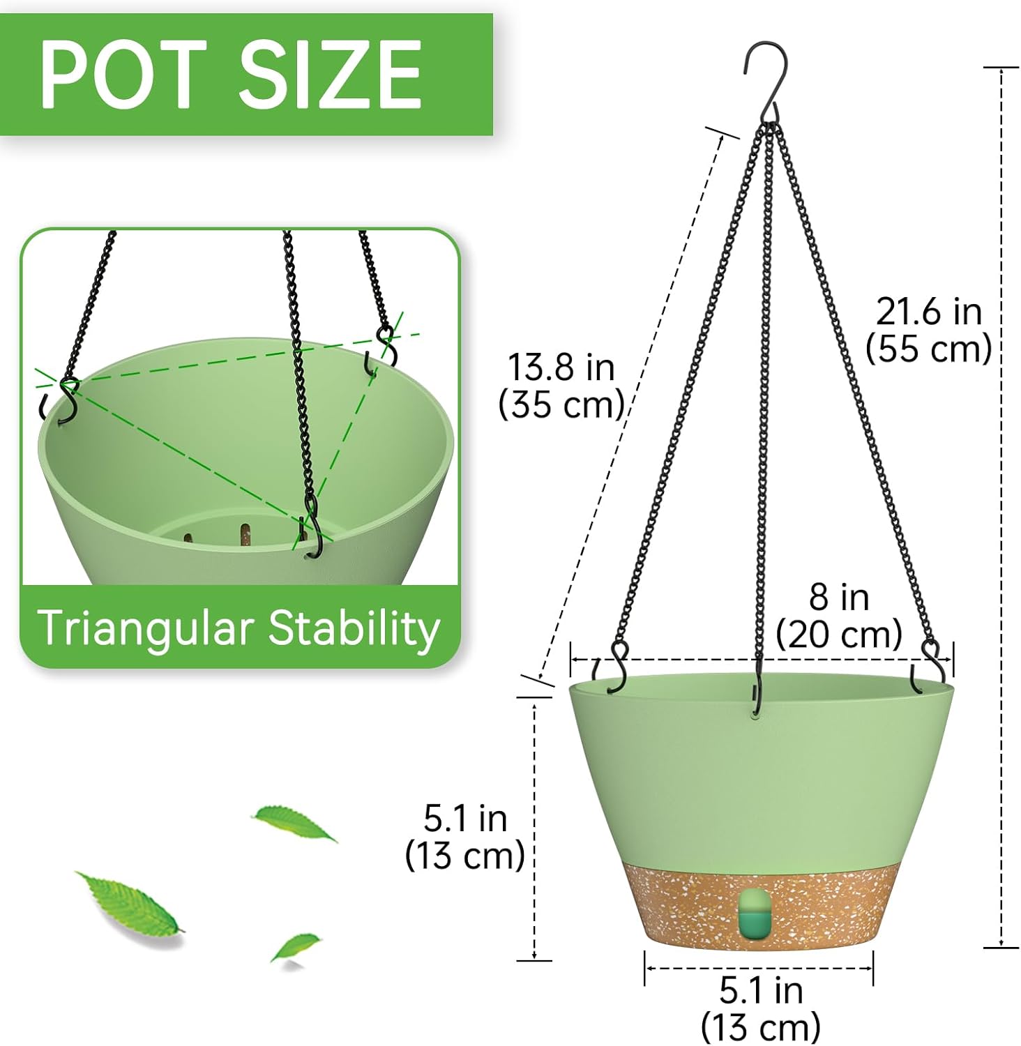 ZMTECH 8 Inch Hanging Planters for Indoor Plants, Hanging Baskets for Plants Outdoor with Visible