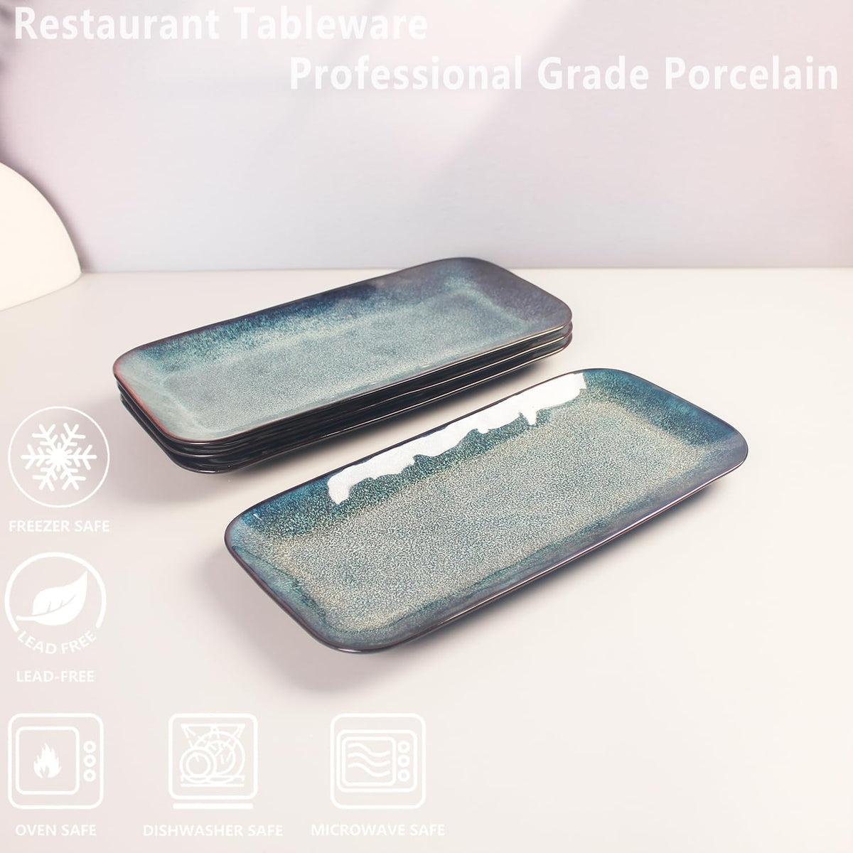 Serving Platters Set of 4, Rectangular Serving Plates, Serving Trays for Entertaining Party