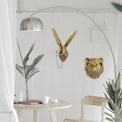 GUASDIE Animal Heads Wall Decor, Gold Vintage Decor Sculpture Resin Animal Head Wall Hanging Unique