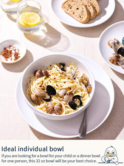LE TAUCI Pasta Bowls 32 oz, Salad Bowls Set for Serving Soup, Pasta, Noodle, Dinner, Large Kitchen