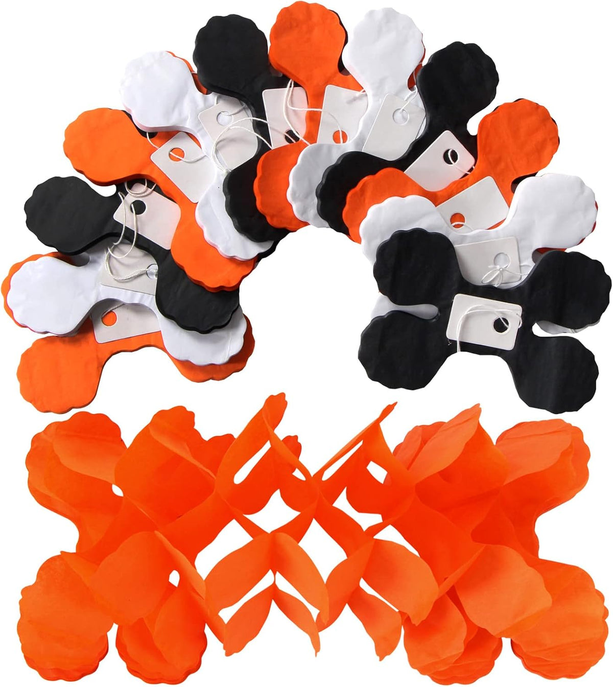 Black-White Orange halloween Party-Decorations Streamers-Garland - 12pcs 4-Leaf Clover Paper
