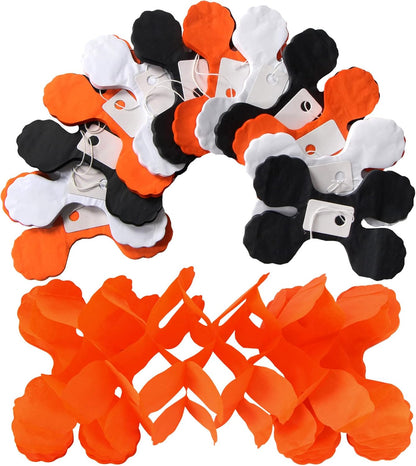 Black-White Orange halloween Party-Decorations Streamers-Garland - 12pcs 4-Leaf Clover Paper