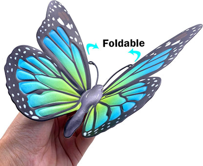 Metal Butterfly Wall Art Outdoor Decor - 4 Pack 9.8in Butterflies Wall Sculpture Hanging Decor for