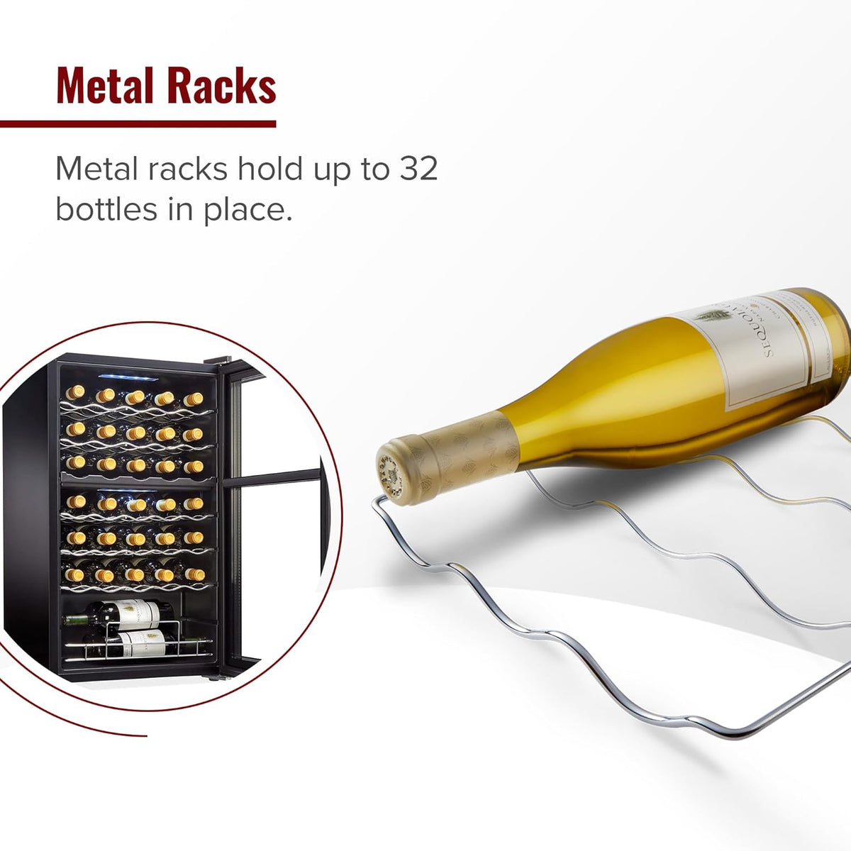 Wine Enthusiast 32-Bottle Dual Zone MAX Compressor Wine Cooler – Freestanding Mini Fridge with