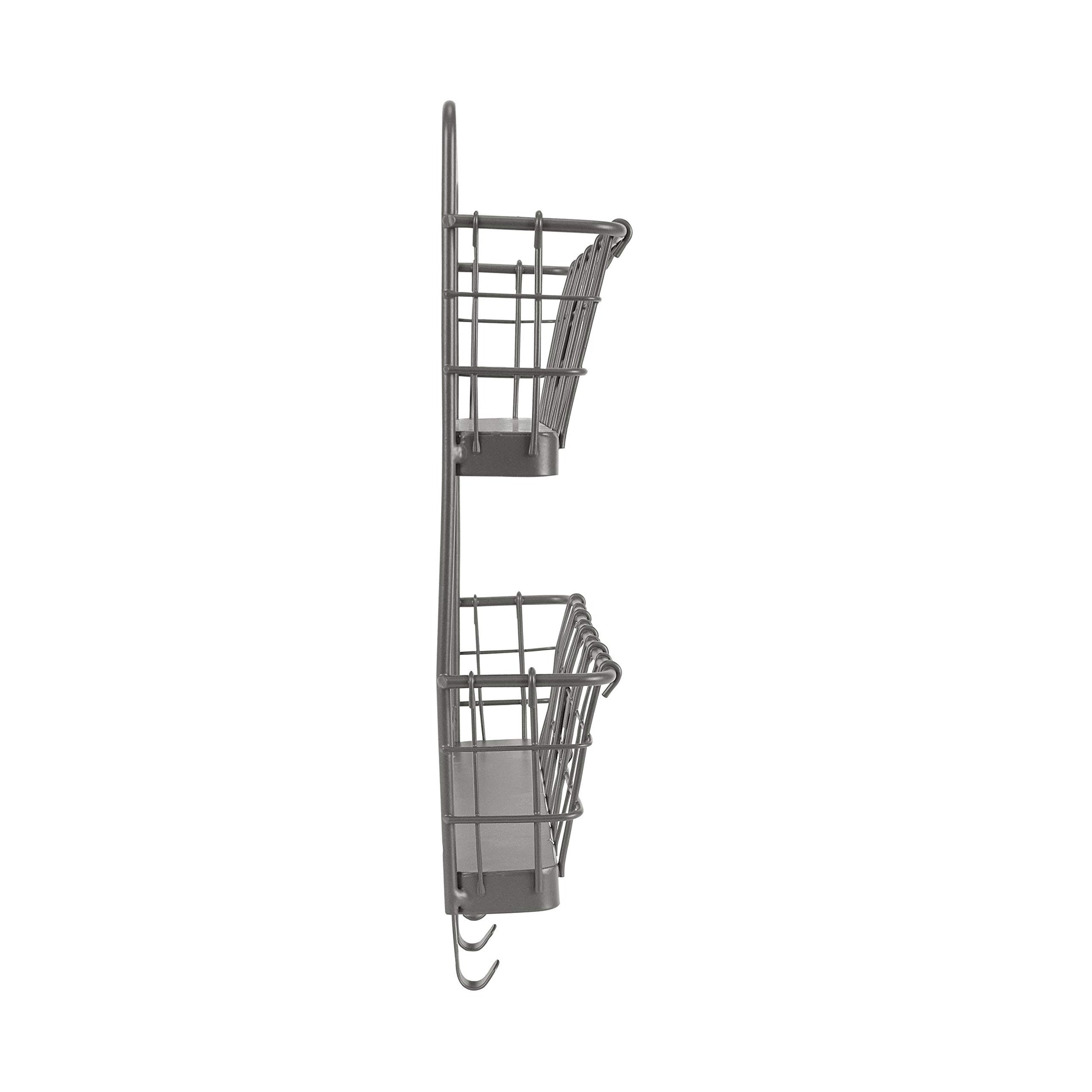 Spectrum Mail and Key Organizer for Wall, Vintage 2-Tier Mail Holder for Wall with 5 Key Hooks