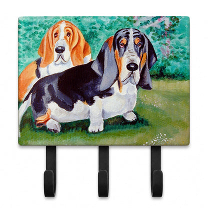 Caroline's Treasures 7061TH68 Basset Hound Double Trouble Leash or Key Holder, Wall Hooks, Key